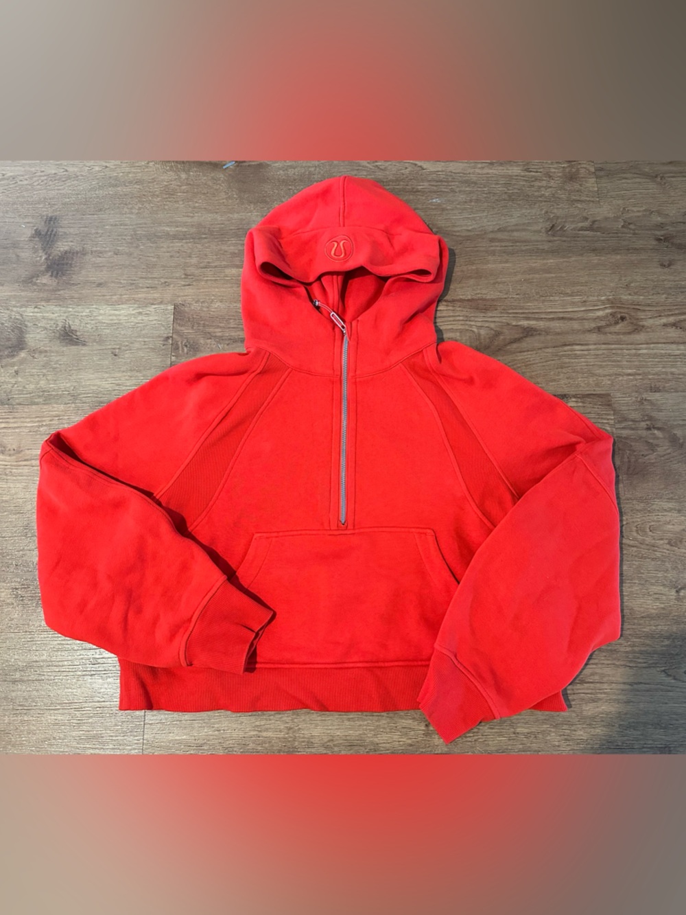 lululemon athletica Bright Red Half-Zip Hoodie Sweatshirt